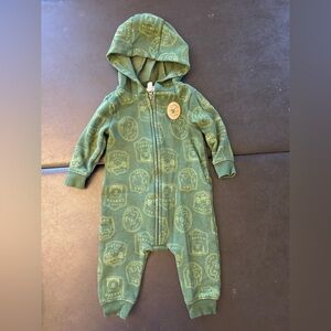 Carter's Green Patterned Hooded Footie